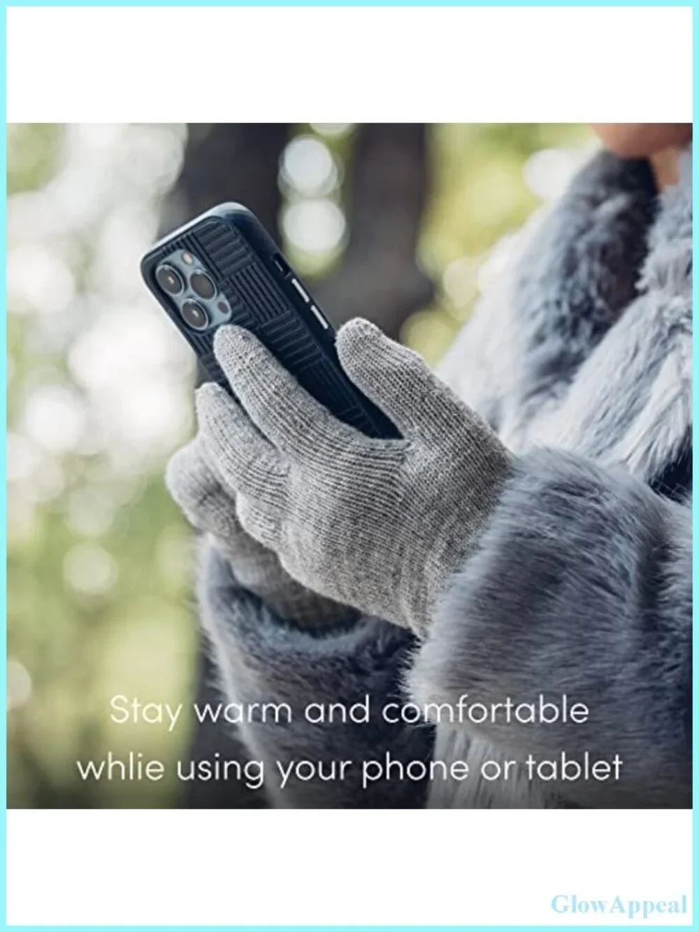 Touchscreen Gloves with GripTrak, Knit, Fleece Lined, Smartphone Compatible